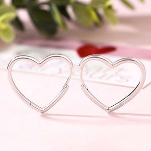 Silver Heart Hoop Earrings